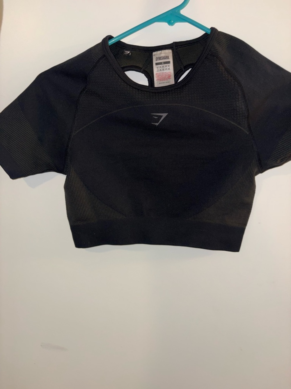 Gymshark Black Short Sleeve Seamless Crop small NWOT open back